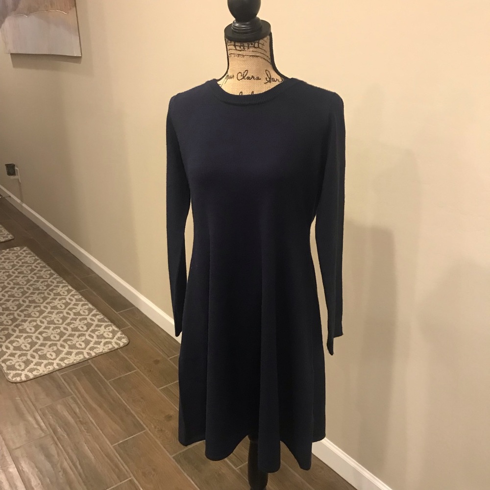 Vince Camuto Dark Blue Long Sleeve Knit Dress